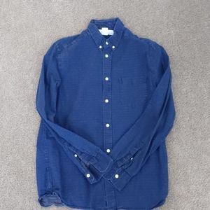 H&M blue multi color button down